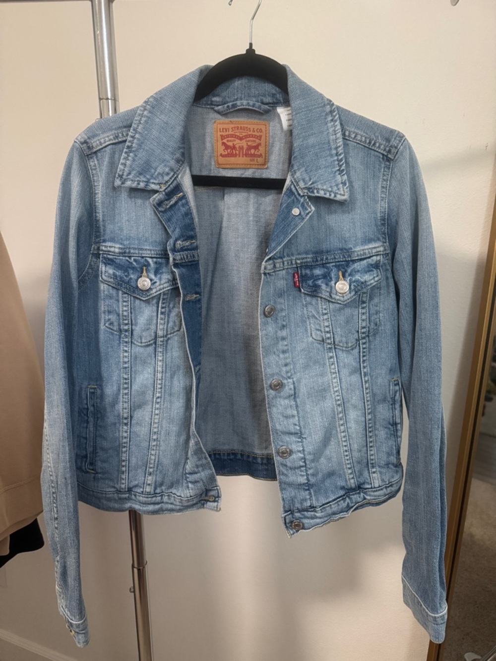 Levi's Light Wash Blue Denim Jacket with Red Tab